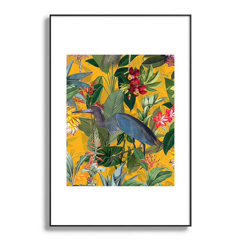 Vintage & Shabby Chic - Sunny Tropical Garden Blue Heron Framed Art Print Gallery Image 117