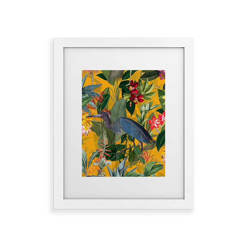 Vintage & Shabby Chic - Sunny Tropical Garden Blue Heron Framed Art Print Gallery Image 75