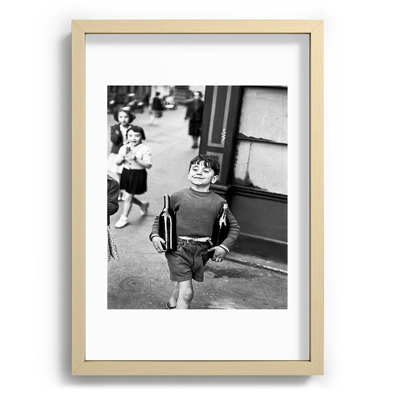 Little Boy and Bottles of Wine, Black and White Vintage Art Framed Art Print Gallery Image 71