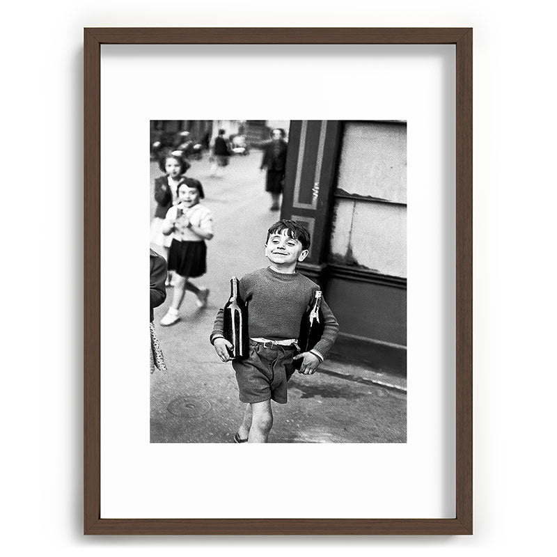 Little Boy and Bottles of Wine, Black and White Vintage Art Framed Art Print Gallery Image 66