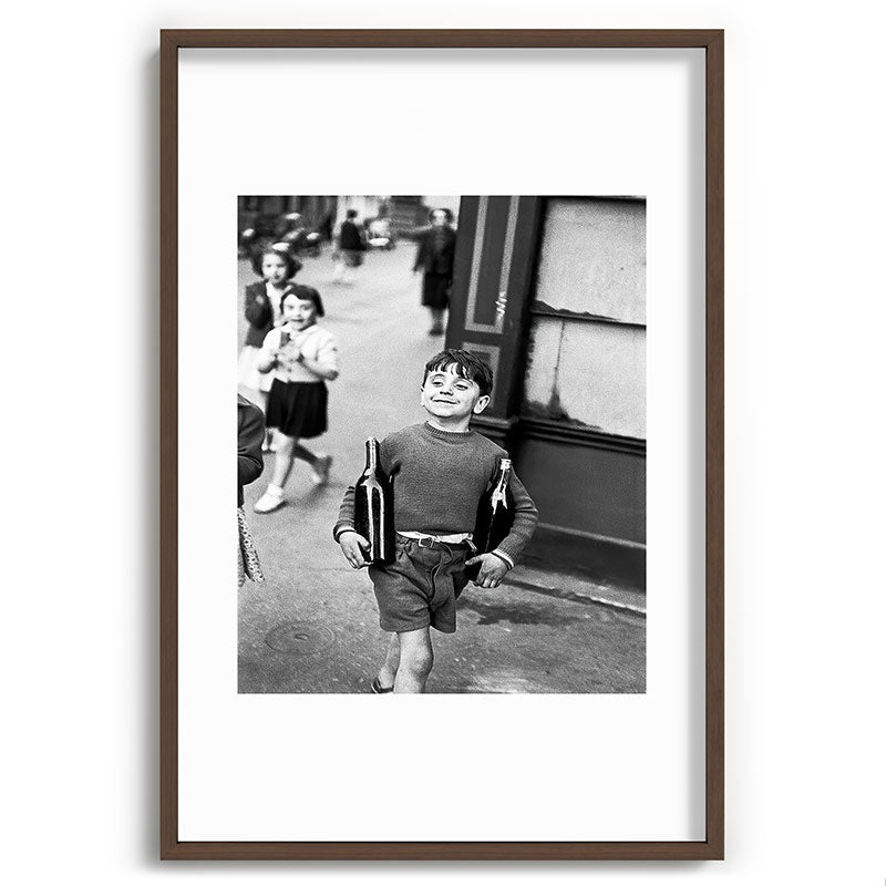 Little Boy and Bottles of Wine, Black and White Vintage Art Framed Art Print Gallery Image 68