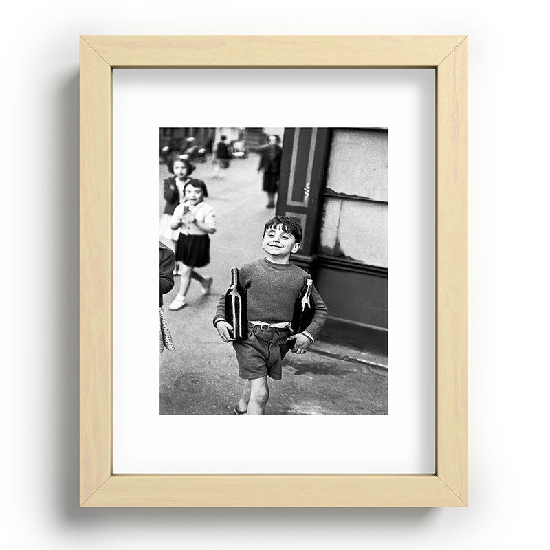 Little Boy and Bottles of Wine, Black and White Vintage Art Framed Art Print Gallery Image 69