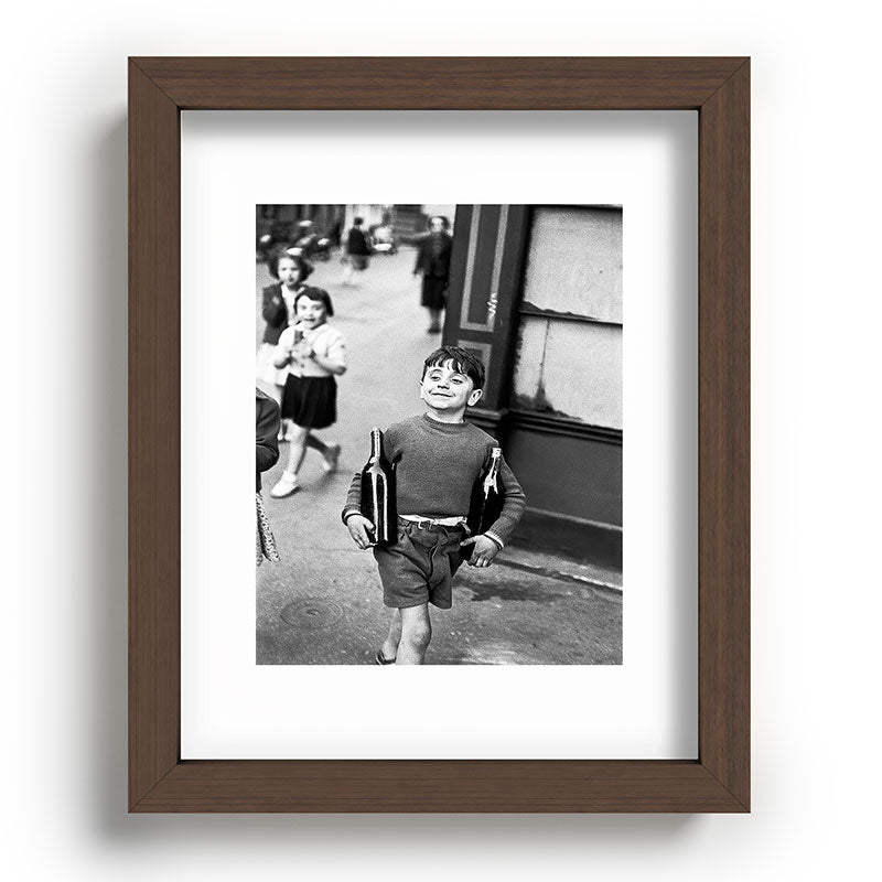 Little Boy and Bottles of Wine, Black and White Vintage Art Framed Art Print Gallery Image 63