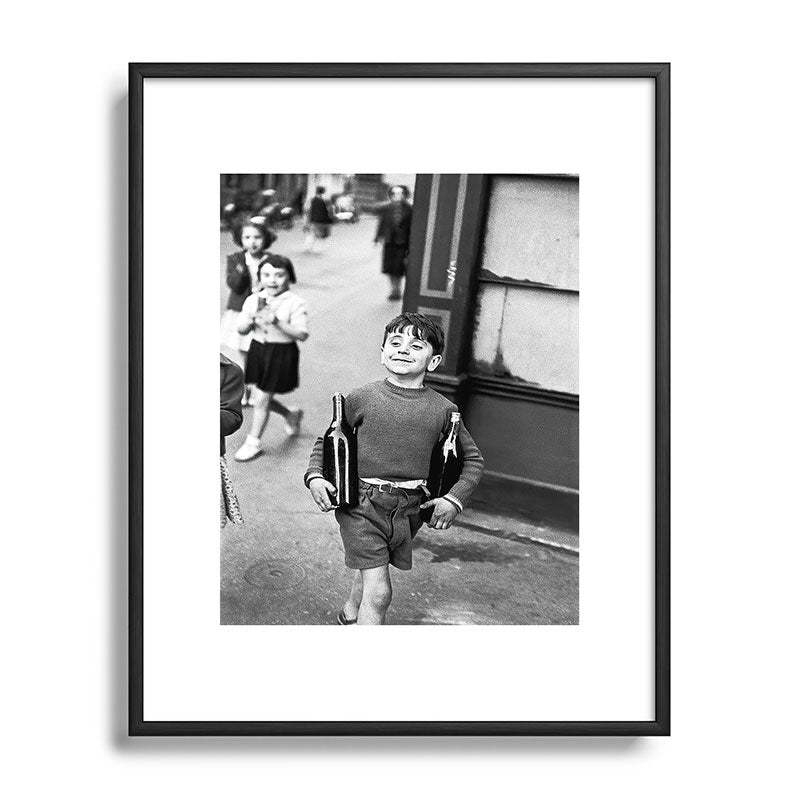 Little Boy and Bottles of Wine, Black and White Vintage Art Framed Art Print Gallery Image 81
