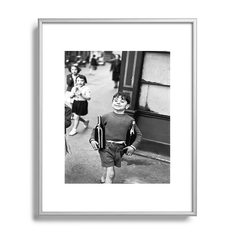 Little Boy and Bottles of Wine, Black and White Vintage Art Framed Art Print Gallery Image 95