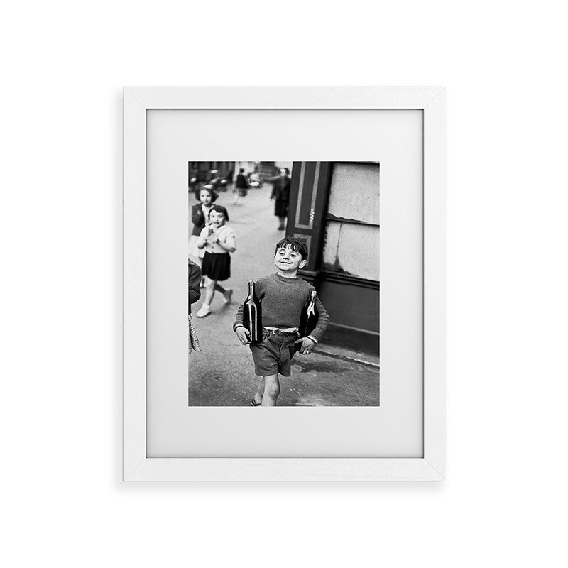 Little Boy and Bottles of Wine, Black and White Vintage Art Framed Art Print Gallery Image 55