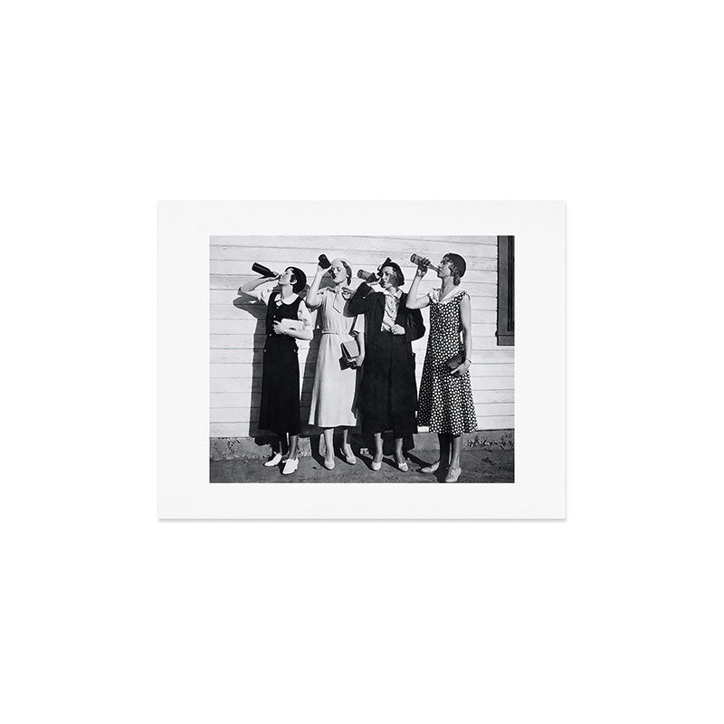 Women Beer Drinkers, Black and White Vintage Art Art Print Gallery Image 3