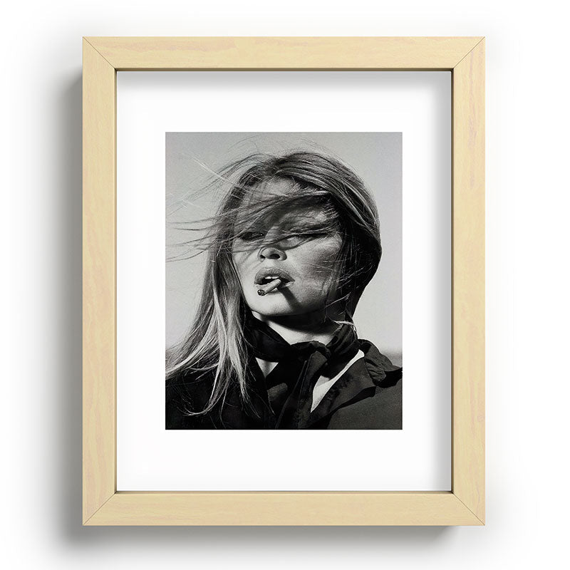 Brigitte Bardot Smoking a Cigarette, Black and White Photograph Framed Art Print Gallery Image 70