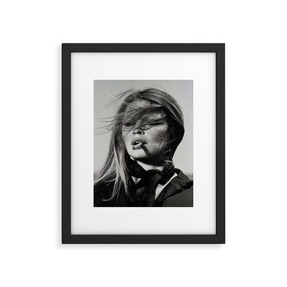Brigitte Bardot Smoking a Cigarette, Black and White Photograph Framed Art Print Gallery Image 5