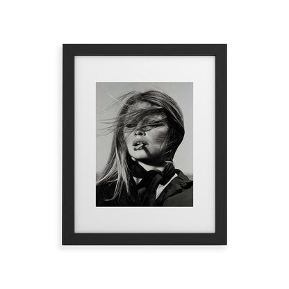 Brigitte Bardot Smoking a Cigarette, Black and White Photograph Framed Art Print Gallery Image 30