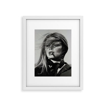 Brigitte Bardot Smoking a Cigarette, Black and White Photograph Framed Art Print Gallery Image 25