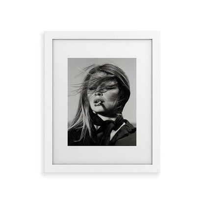 Brigitte Bardot Smoking a Cigarette, Black and White Photograph Framed Art Print Gallery Image 51
