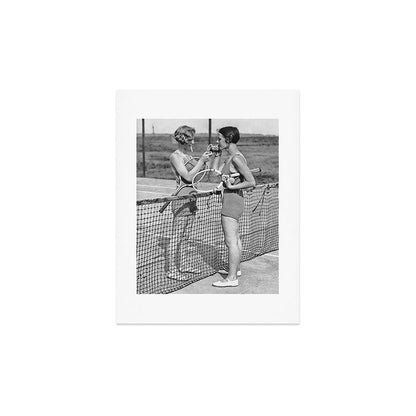 Tennis Players Taking a Cigarette Break, Black and White Vintage Art Art Print Gallery Image 3