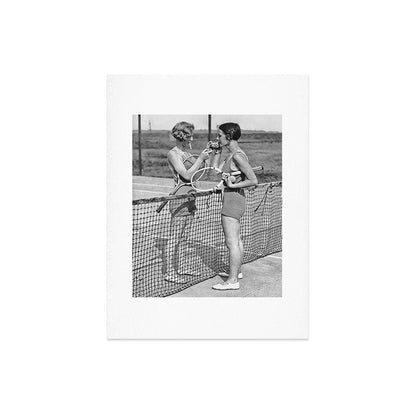 Tennis Players Taking a Cigarette Break, Black and White Vintage Art Art Print Gallery Image 6
