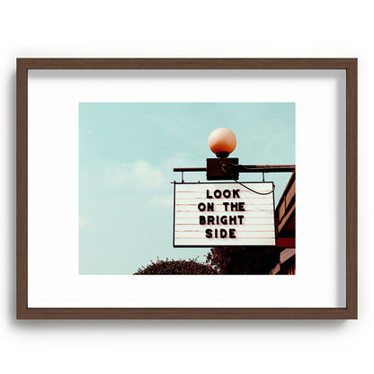 Look on The Bright Side Marquee Sign, Austin Motel, Austin, Texas Framed Art Print Gallery Image 67