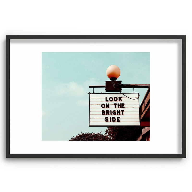 Look on The Bright Side Marquee Sign, Austin Motel, Austin, Texas Framed Art Print Gallery Image 62