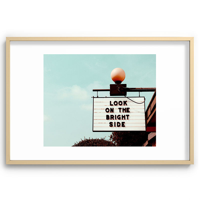 Look on The Bright Side Marquee Sign, Austin Motel, Austin, Texas Framed Art Print Gallery Image 74