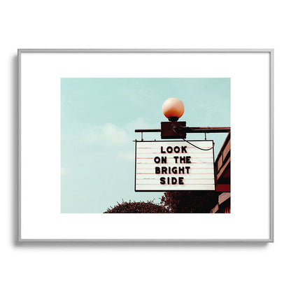Look on The Bright Side Marquee Sign, Austin Motel, Austin, Texas Framed Art Print Gallery Image 98