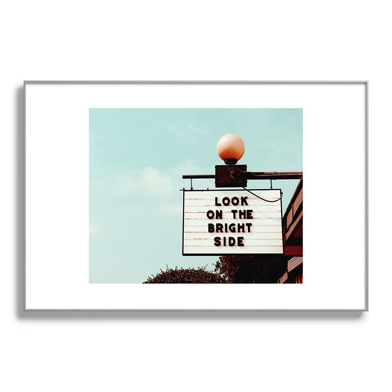 Look on The Bright Side Marquee Sign, Austin Motel, Austin, Texas Framed Art Print Gallery Image 100