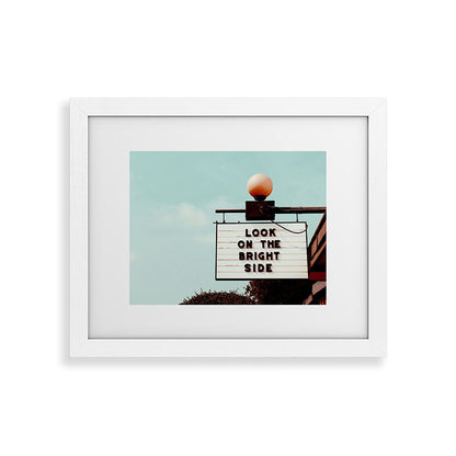 Look on The Bright Side Marquee Sign, Austin Motel, Austin, Texas Framed Art Print Gallery Image 54